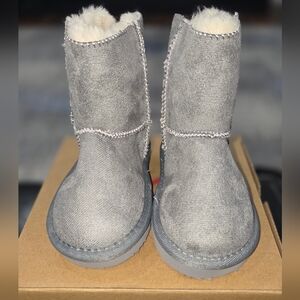 Liv Lined Ankle Boots For Kids- Size Sm LV888 Gray NEW